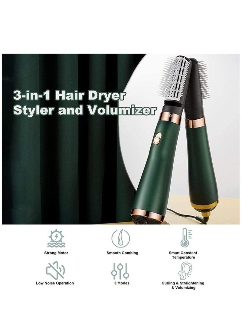 Generic Hair Dryer Brush, 750W Blower Brush 3 in 1 Hair Dryer Brush Portable Hair Dryer Volumizer Hot Air Brush Comb Straightener Curling Iron with 3 Comb Heads  - Image 3