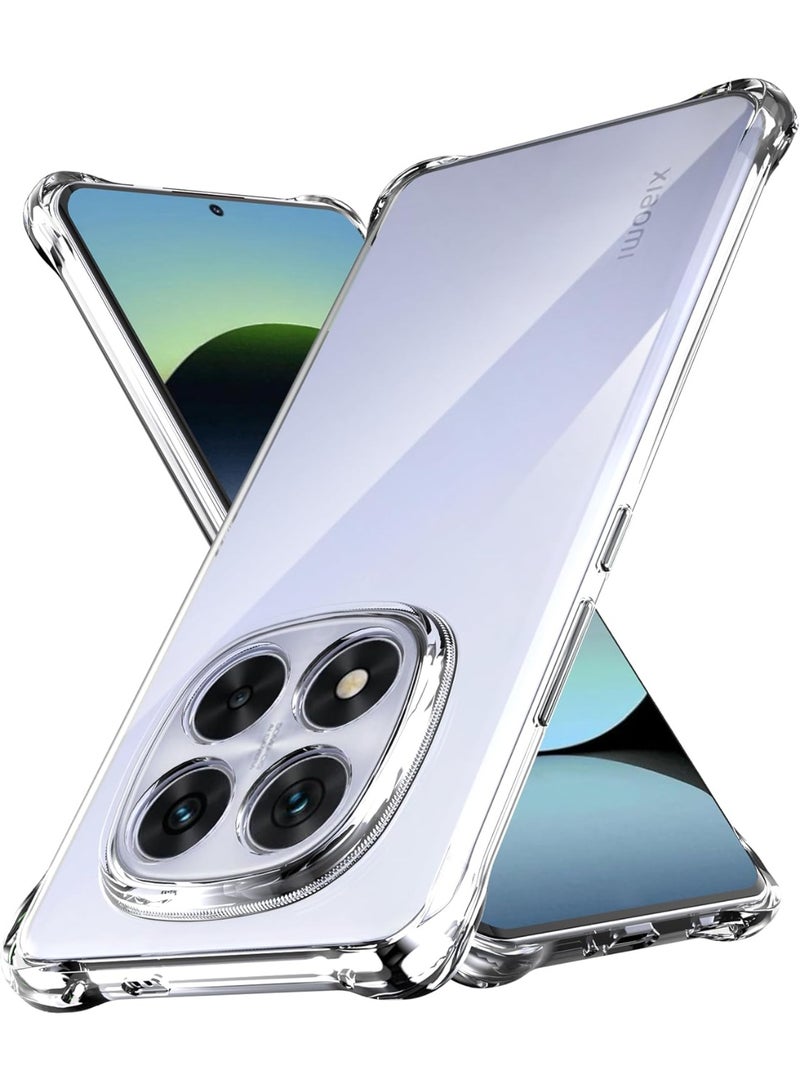 Shockproof case Redmi Note 14 Pro 4G Soft TPU Clear Cover Lightweight Shock Protective Cover with Camera Protection for Redmi Note 14 Pro 4G - Image 1