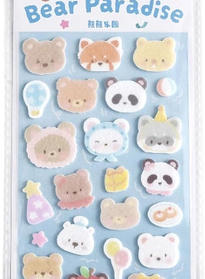 Bear Paradise Puffy Stickers Reusable for Phone Case Notebook Scrapbooks Handcraft - Image 2
