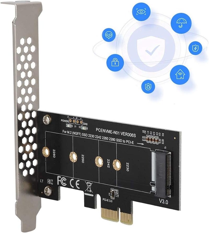 كلاراكو بطاقة توسعة PCI E إلى M.2 لمحركات الأقراص الصلبة Samsung M2 NGFF 2230 2242 2260 2280 NVME، محول موصل بطاقة PCI E مع حاجز معدني لأنظمة Windows وLinux - Image 3