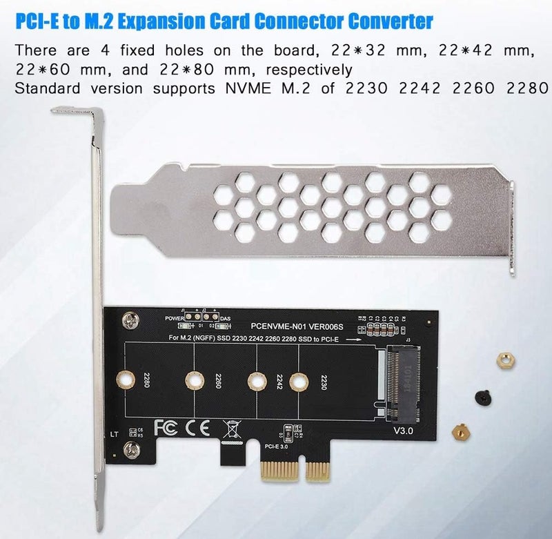 كلاراكو بطاقة توسعة PCI E إلى M.2 لمحركات الأقراص الصلبة Samsung M2 NGFF 2230 2242 2260 2280 NVME، محول موصل بطاقة PCI E مع حاجز معدني لأنظمة Windows وLinux - Image 2