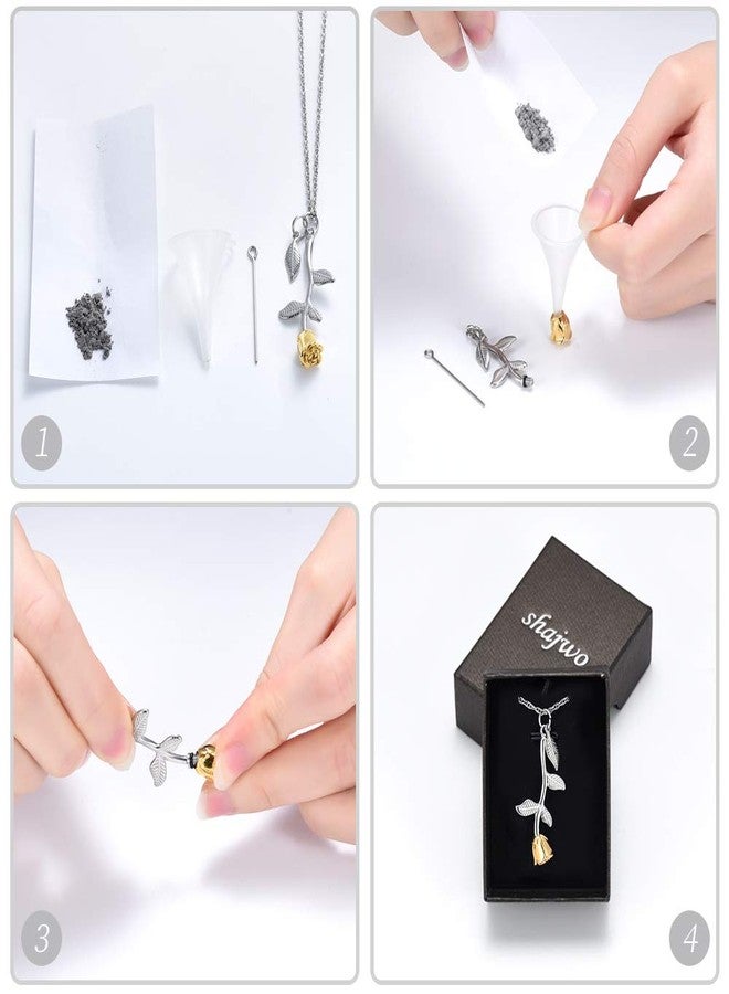 shajwo Rose Flower Urn Necklace Cremation Jewelry for Ashes for Women Girls Urn Keepsake Pendant Human Pet Memorial Locket Holder - Image 5