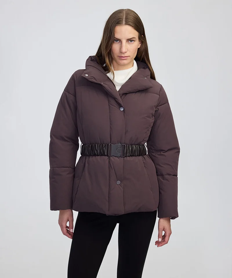 ابيكول Belted High-Collar Puffer Coat