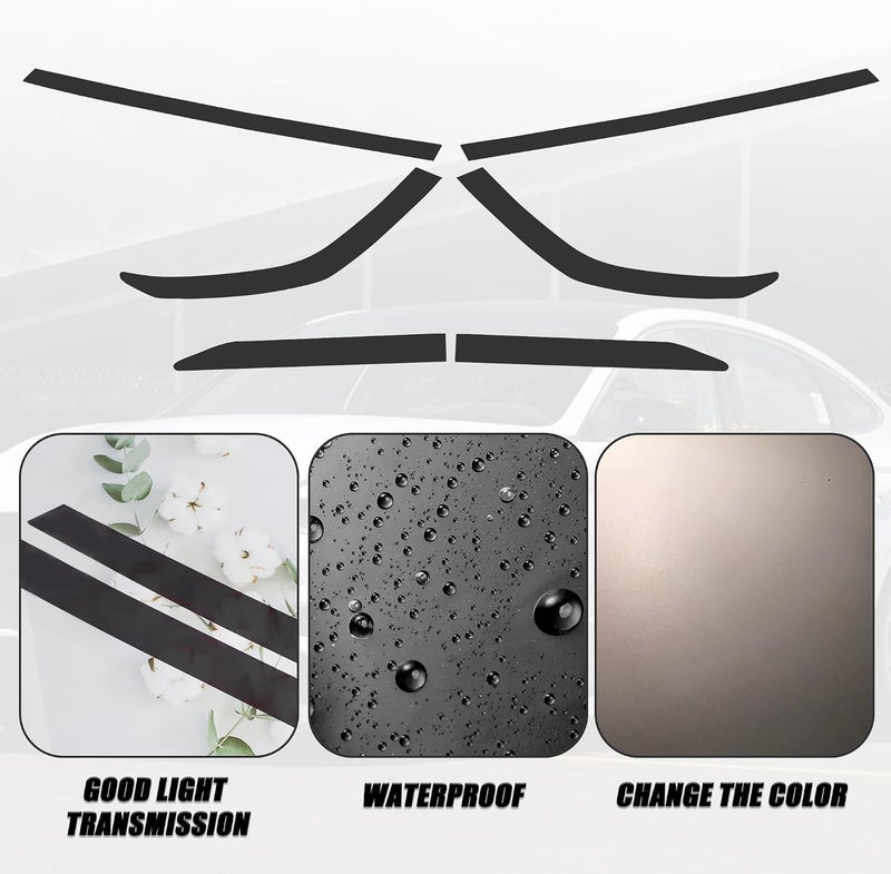 TOMALL Headlight Sidemarker Side Mirror Vinyl Films Smoke Tint Compatible with Hyundai Sonata 2020-2022 Transmission Amber Edges Delete Stickers Decorations for Car (20% Dark Black) - Image 3