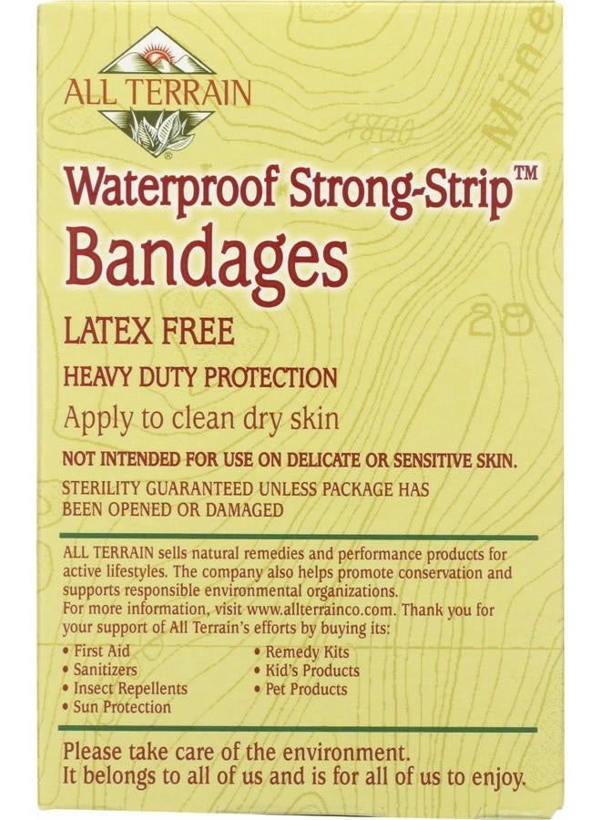 All Terrain Waterproof Strong Strip Bandages, 100% Sterile, Adhesive, Latex-Free, Non-Stick Pads, 1.0 x 3.25-Inch, 20 Ct - Image 2