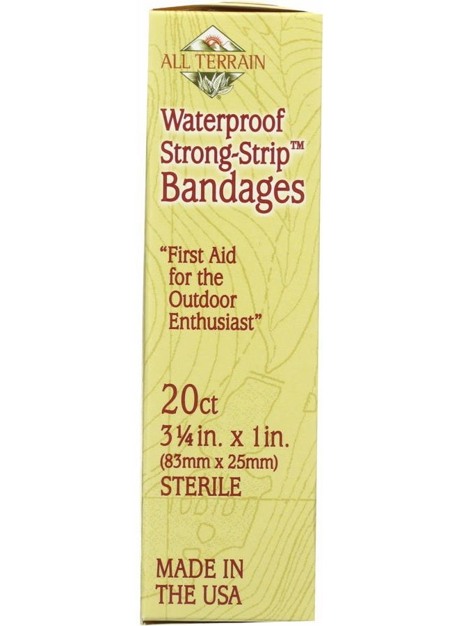 All Terrain Waterproof Strong Strip Bandages, 100% Sterile, Adhesive, Latex-Free, Non-Stick Pads, 1.0 x 3.25-Inch, 20 Ct - Image 3