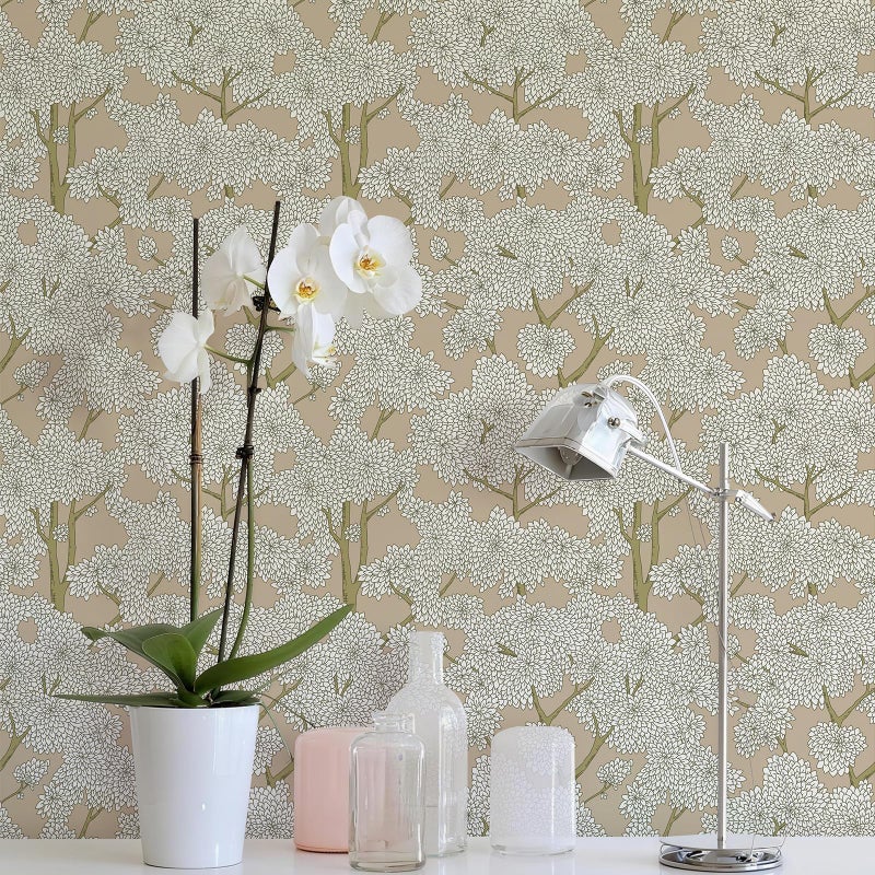 JiffDiff Tree Wallpaper Peel and Stick Jungle Wall Paper Forest Mural Stick on Wallpaper Modern Waterproof Self Adhesive Contact Paper (17.3" x 120" Brown) - Image 3