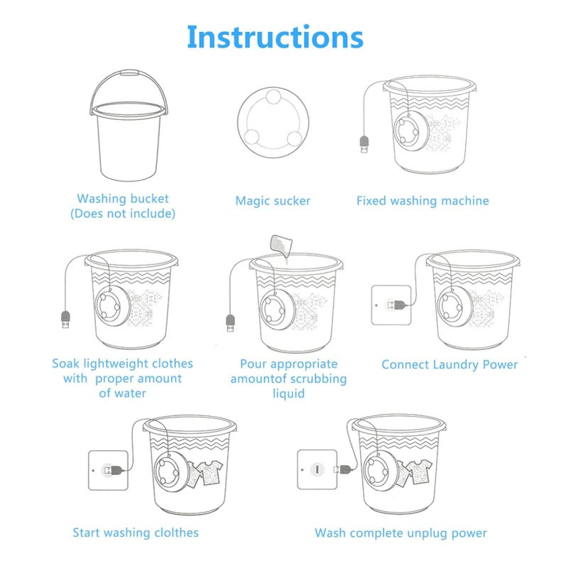 Spaceshoop Katakeet Store Portable Mini Washing Machine Ultrasonic Disinfection Turbo Purification - Portable Mini Turbo Washing Machine by Katakeet Shop- - Image 5