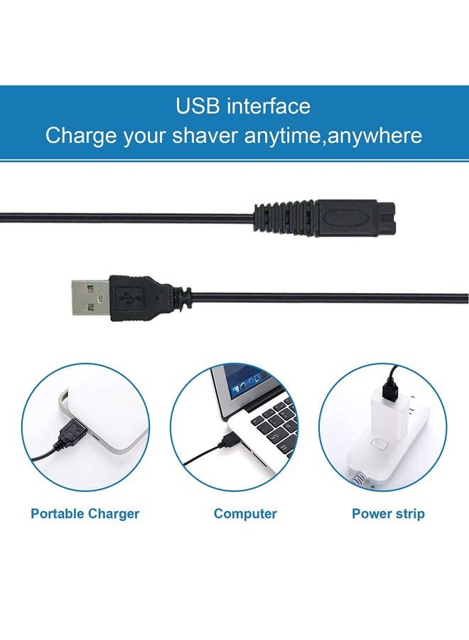 LinMei شاحن ماكينة الحلاقة USB ورؤوس بديلة متوافقة مع ماكينة الحلاقة الكهربائية Microtouch Solo للرجال (1 شفرة حلاقة و 1 كابل شاحن USB و 1 فرشاة تنظيف) - Image 2