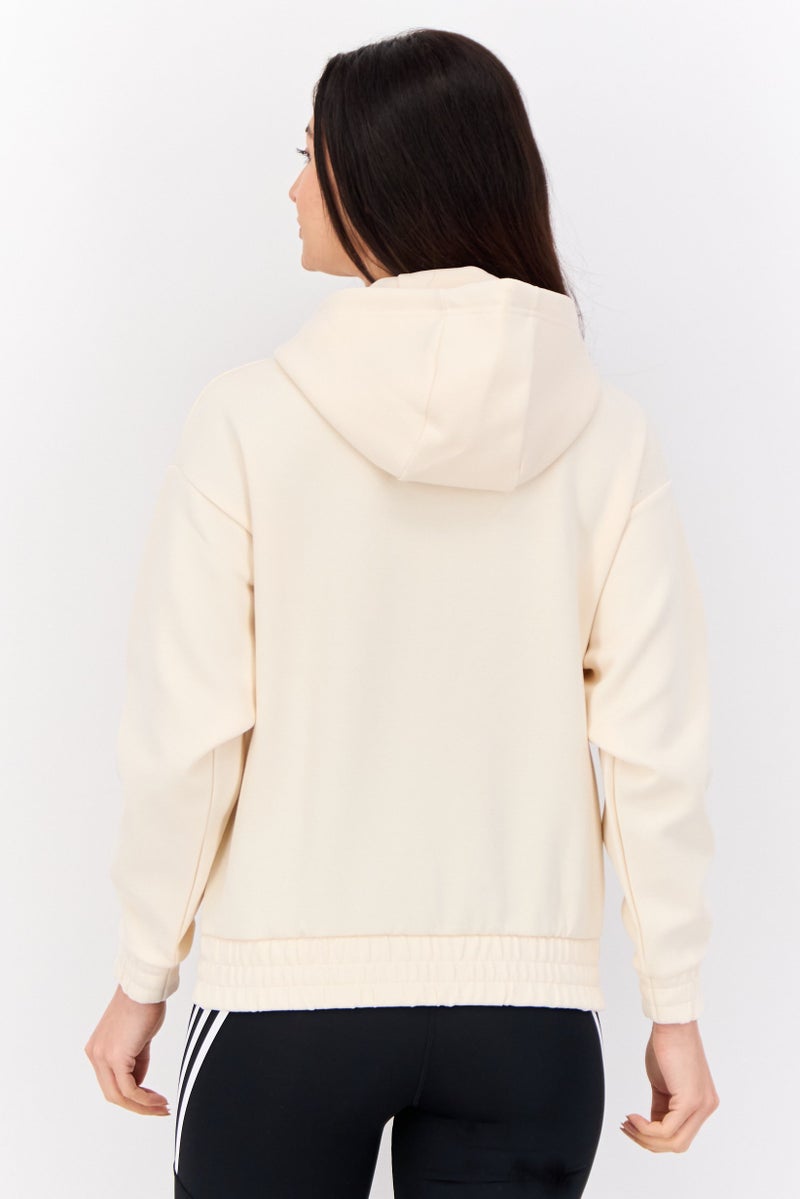 Adidas Women Sportswear Fit Long Sleeves Outdoor Sweatshirt, Beige - Image 3