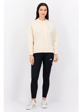Adidas Women Sportswear Fit Long Sleeves Outdoor Sweatshirt, Beige  - Image 4