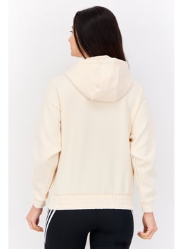 Adidas Women Sportswear Fit Long Sleeves Outdoor Sweatshirt, Beige  - Image 3