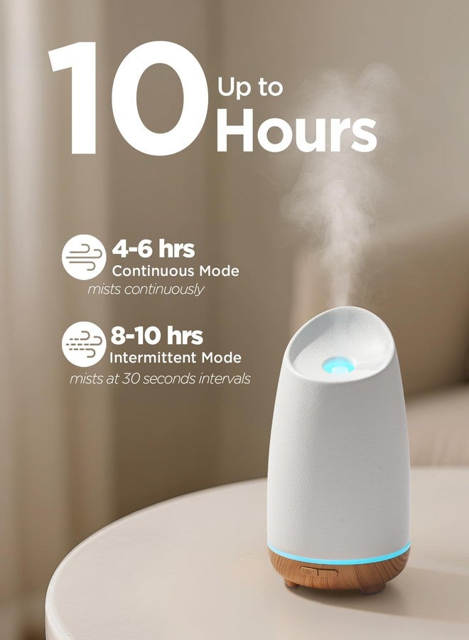 InnoGear 150ml Ceramic Oil Diffuser, Handcrafted Stone Essential Oil Diffuser Aromatherapy Diffusers Ultrasonic Cool Mist Humidifier Vaporizor 2 Mist Modes for Room Home, White Slope Cut Ceramic - Image 2
