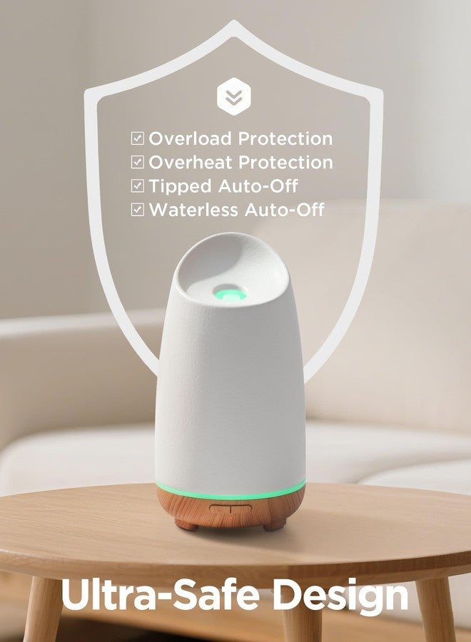 InnoGear 150ml Ceramic Oil Diffuser, Handcrafted Stone Essential Oil Diffuser Aromatherapy Diffusers Ultrasonic Cool Mist Humidifier Vaporizor 2 Mist Modes for Room Home, White Slope Cut Ceramic - Image 4