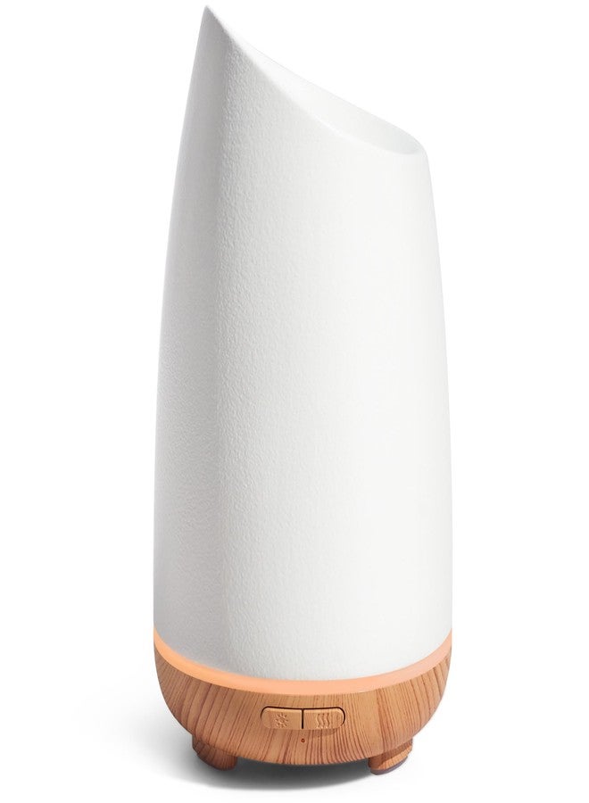 InnoGear 150ml Ceramic Oil Diffuser, Handcrafted Stone Essential Oil Diffuser Aromatherapy Diffusers Ultrasonic Cool Mist Humidifier Vaporizor 2 Mist Modes for Room Home, White Slope Cut Ceramic - Image 1