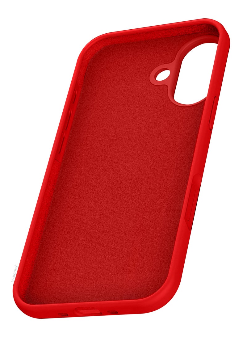 CATANES 2 Packs Silicone Protective Phone Case for iPhone 17 - Soft Anti-Scratch Microfiber Lining Ultra Slim Drop Protection Phone Cover with 3D Screen Protector - Red - Image 5