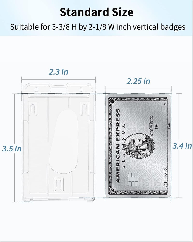 Pawfly 2 Pack Vertical 2-Card Badge Holder with Thumb Slot Hard Transparent PC Case Protector for Office School IDs Credit Cards Driver’s Licenses and Passes - Image 5