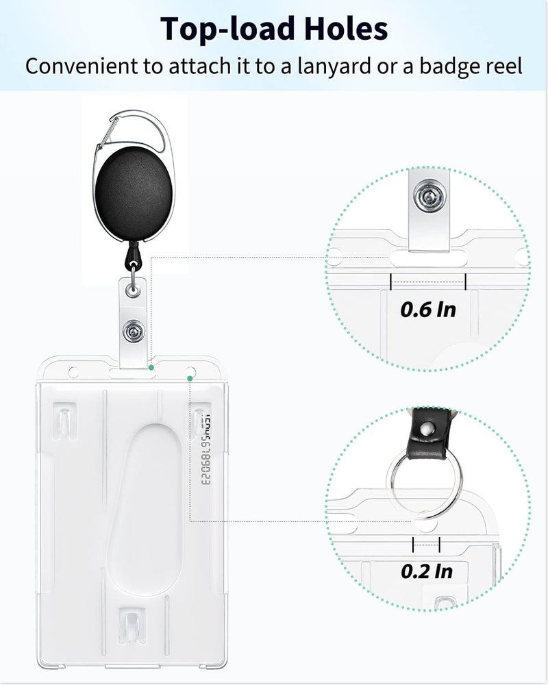 Pawfly 2 Pack Vertical 2-Card Badge Holder with Thumb Slot Hard Transparent PC Case Protector for Office School IDs Credit Cards Driver’s Licenses and Passes - Image 4