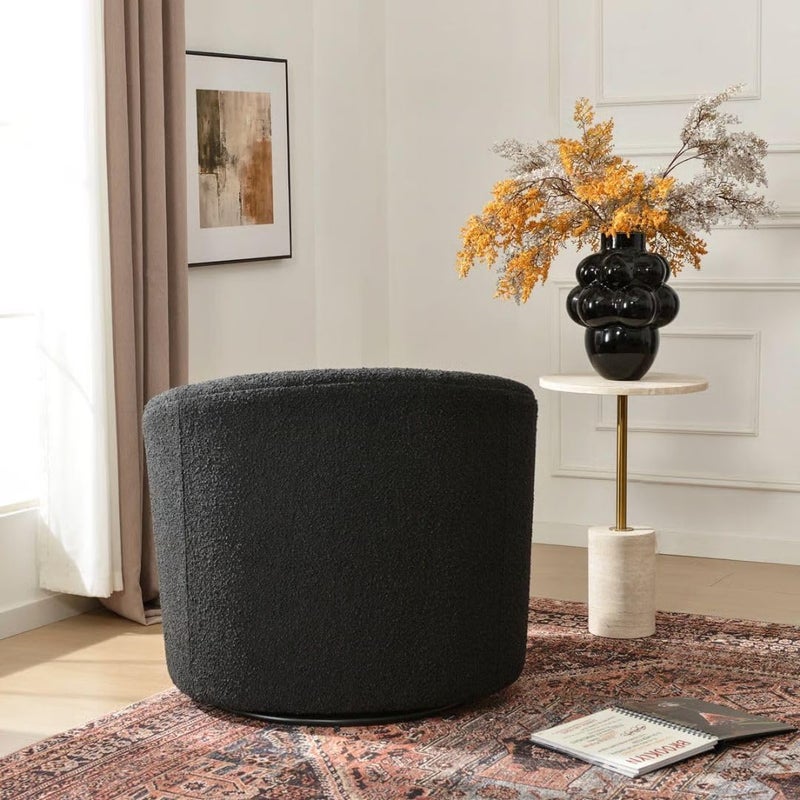 Comfynest BouclÃ© Swivel Barrel Chair - Image 3