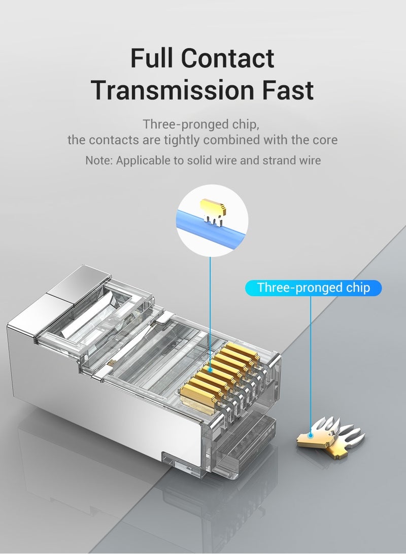 VENTION Cat.6 FTP RJ45 Modular Plug Transparent 10 Pack Model # IDCR0-10 - Image 5