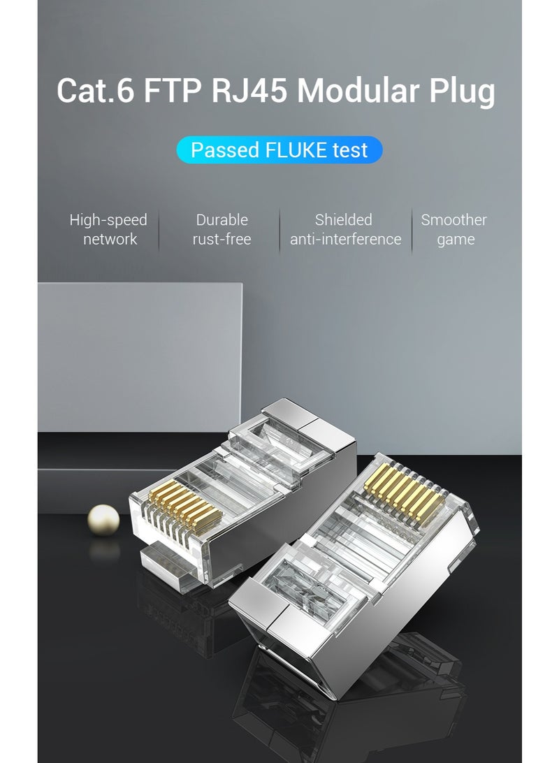 VENTION Cat.6 FTP RJ45 Modular Plug Transparent 10 Pack Model # IDCR0-10 - Image 3