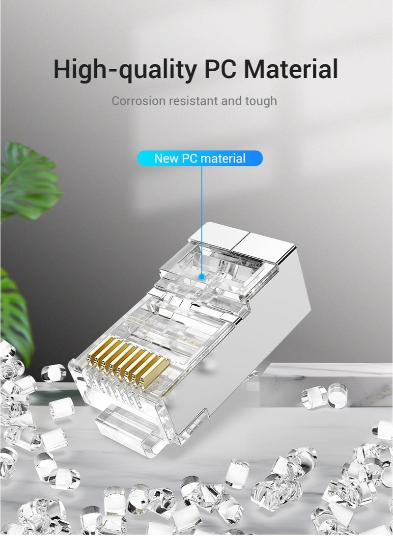 VENTION Cat.6 FTP RJ45 Modular Plug Transparent 10 Pack Model # IDCR0-10 - Image 2