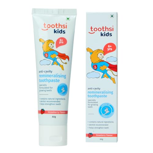 Toothsi Remineralising Toothpaste | Kids Tooth Paste for 6+ Years | Powered with Hydroxyapatite | Formulated for Growing Teeth | Natural Ingredients | Strawberry Flavour | 60 gm - Image 1