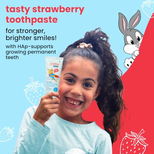 Toothsi Remineralising Toothpaste | Kids Tooth Paste for 6+ Years | Powered with Hydroxyapatite | Formulated for Growing Teeth | Natural Ingredients | Strawberry Flavour | 60 gm - Image 2
