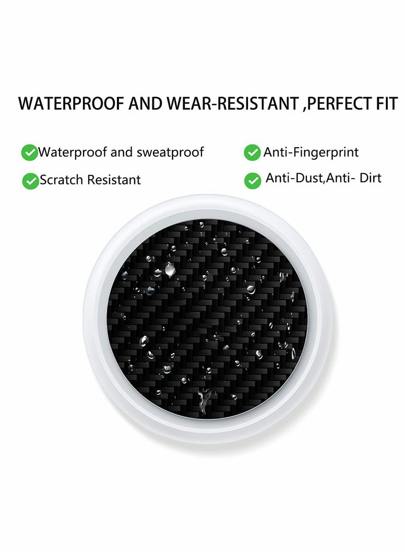 KASTWAVE Carbon Fiber Protective Films Compatible for Airtags Tracker,Anti-Scratch Anti-Fingerprint Waterproof Front Back Film Skin Sticker (Black,2 Pairs) - Image 3