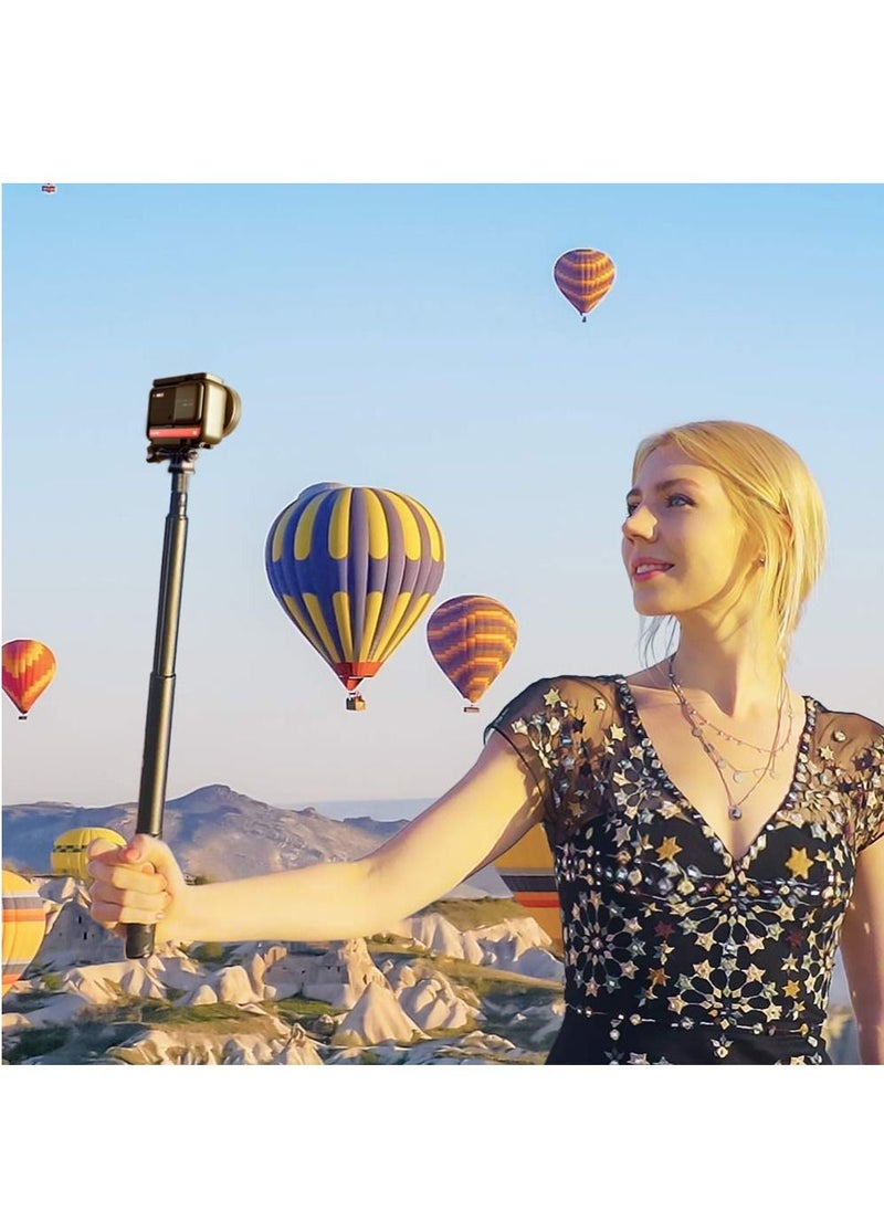 120CM Invisible Selfie Stick for Insta360 X5 X4 X3/ONE X2/ONER ONE X/ONE RS Camera Length Adjustable Extension Rod Extendable Stick Can be Mounted on Time Bundle Accessories