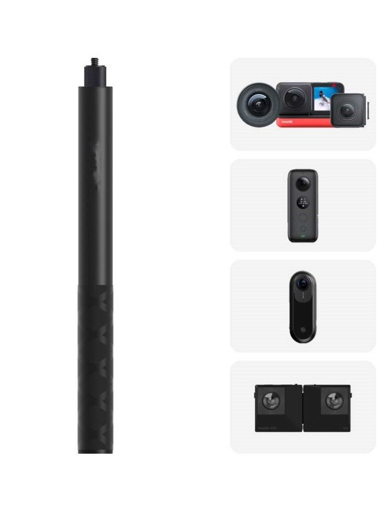 120CM Invisible Selfie Stick for Insta360 X5 X4 X3/ONE X2/ONER ONE X/ONE RS Camera Length Adjustable Extension Rod Extendable Stick Can be Mounted on Time Bundle Accessories