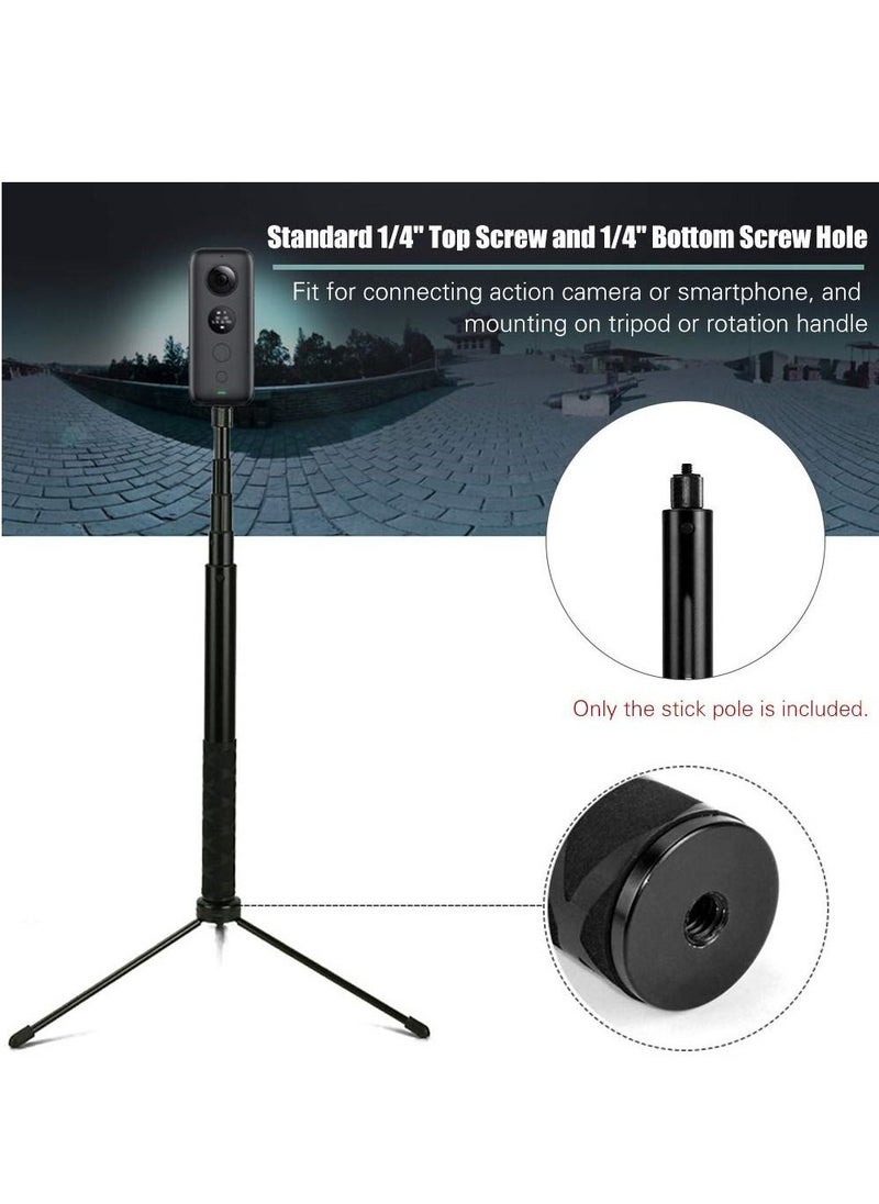 120CM Invisible Selfie Stick for Insta360 X5 X4 X3/ONE X2/ONER ONE X/ONE RS Camera Length Adjustable Extension Rod Extendable Stick Can be Mounted on Time Bundle Accessories