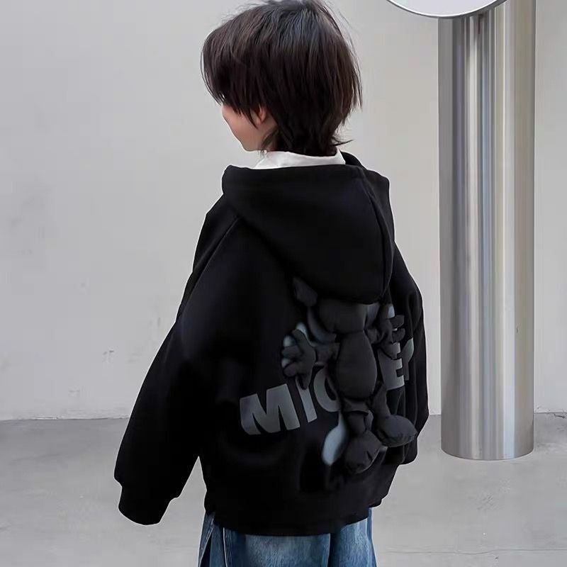 Kids Jacket 3D Mickey Hoodie Fashion Casual Coat Starry sky black jacket 