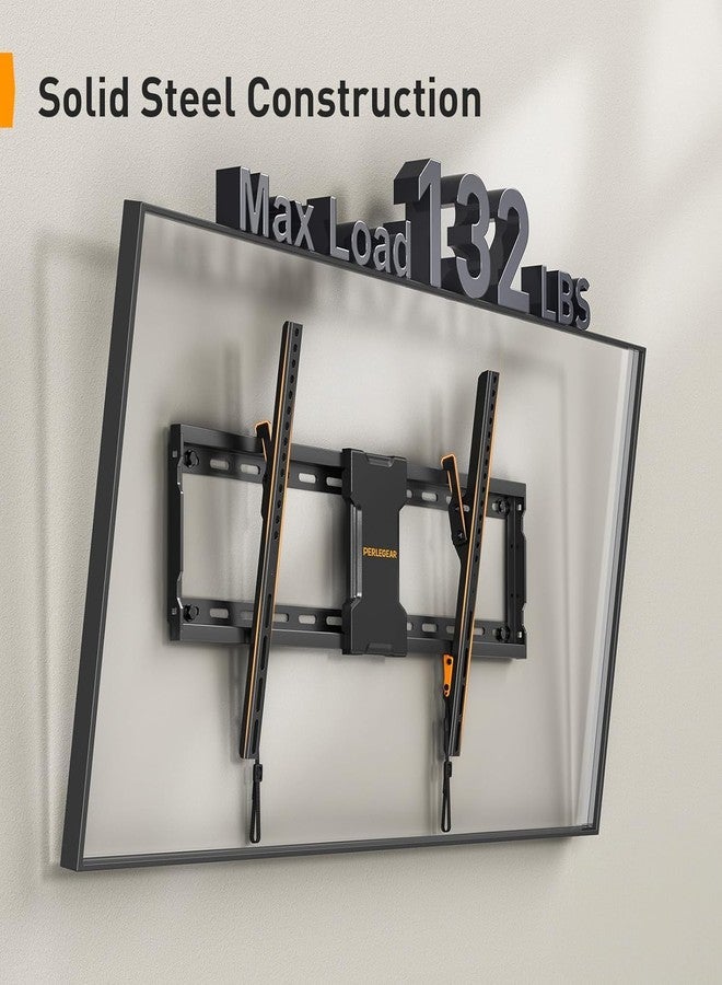 Perlegear UL-Listed Tilting TV Wall Mount for Most 37-82 inch TVs up to 132 lbs, Low Profile Tilt TV Mount Wall Bracket for Flat or Curved TVs, Fits 24”/18”/16” Studs, Max VESA 600x400mm, PGLT2 - Image 3