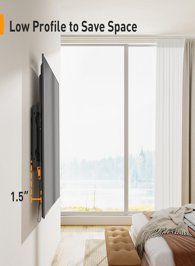 Perlegear UL-Listed Tilting TV Wall Mount for Most 37-82 inch TVs up to 132 lbs, Low Profile Tilt TV Mount Wall Bracket for Flat or Curved TVs, Fits 24”/18”/16” Studs, Max VESA 600x400mm, PGLT2 - Image 4