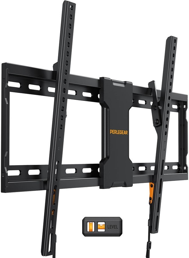 Perlegear UL-Listed Tilting TV Wall Mount for Most 37-82 inch TVs up to 132 lbs, Low Profile Tilt TV Mount Wall Bracket for Flat or Curved TVs, Fits 24”/18”/16” Studs, Max VESA 600x400mm, PGLT2 - Image 1
