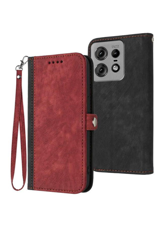 S-TOP Case For Motorola Edge 50 Pro Side Buckle Double Fold Hand Strap Leather Phone Case - Image 1