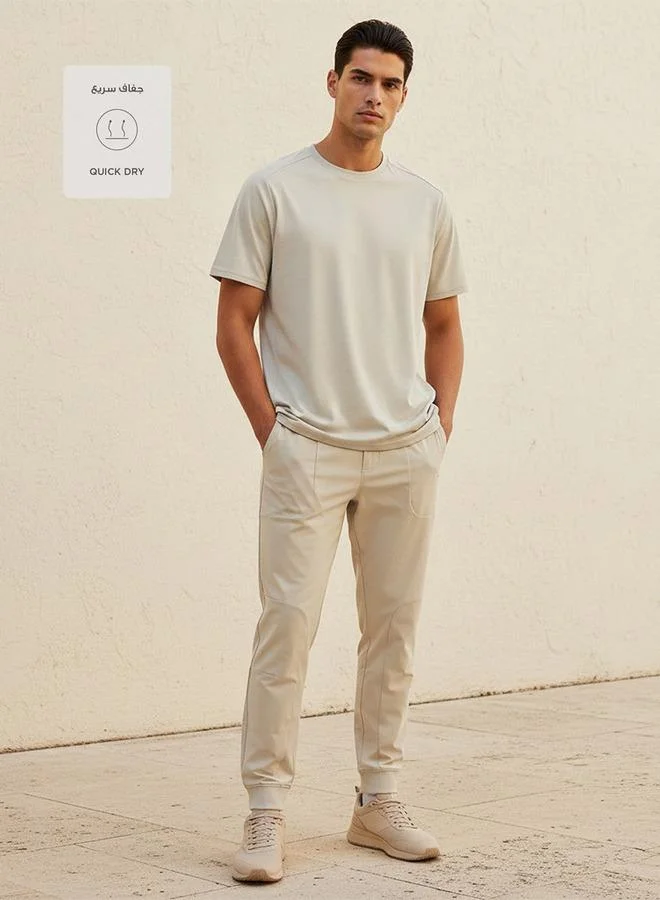 Splash Active Black Performance 2 Way Stretch T-shirt for Men | Best Price UAE