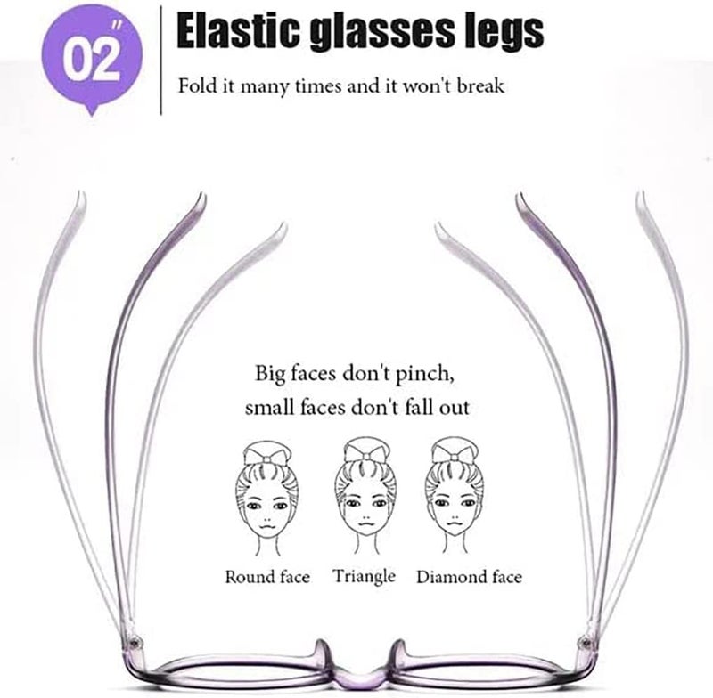 klarako Anti-Blue Light Anti-Fatigue Youthful Eyeglass, Anti Blue Light Anti Fatigue Youthful Eyeglass (Purple+Red,100) - Image 3