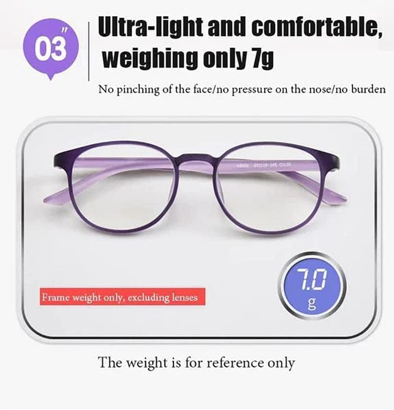klarako Anti-Blue Light Anti-Fatigue Youthful Eyeglass, Anti Blue Light Anti Fatigue Youthful Eyeglass (Purple+Red,100) - Image 4