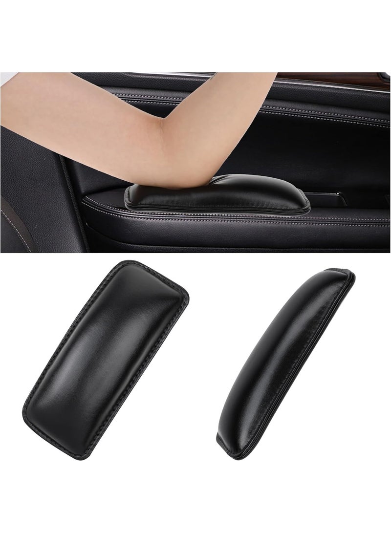 Knee Leg Elbow Cushion Pad for Car Center Console, 2 Pack Soft Leather Car Armrest Pillow Thigh Support Comfort Pillow Black Door Armrest Elbow Pillow Auto Interior Accessories for Pain Relief - Image 1