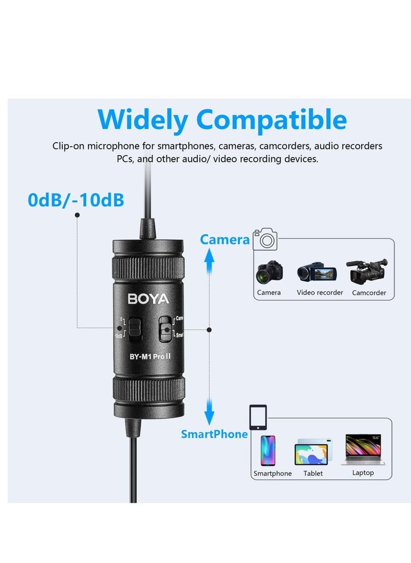 BOYA BOYA by-M1 Pro II Lavalier Microphone Noise Cancelling Omnidirectional Mic with Monitoring Port for YouTube Tiktok Interview Broadcast Content Creation - Image 4
