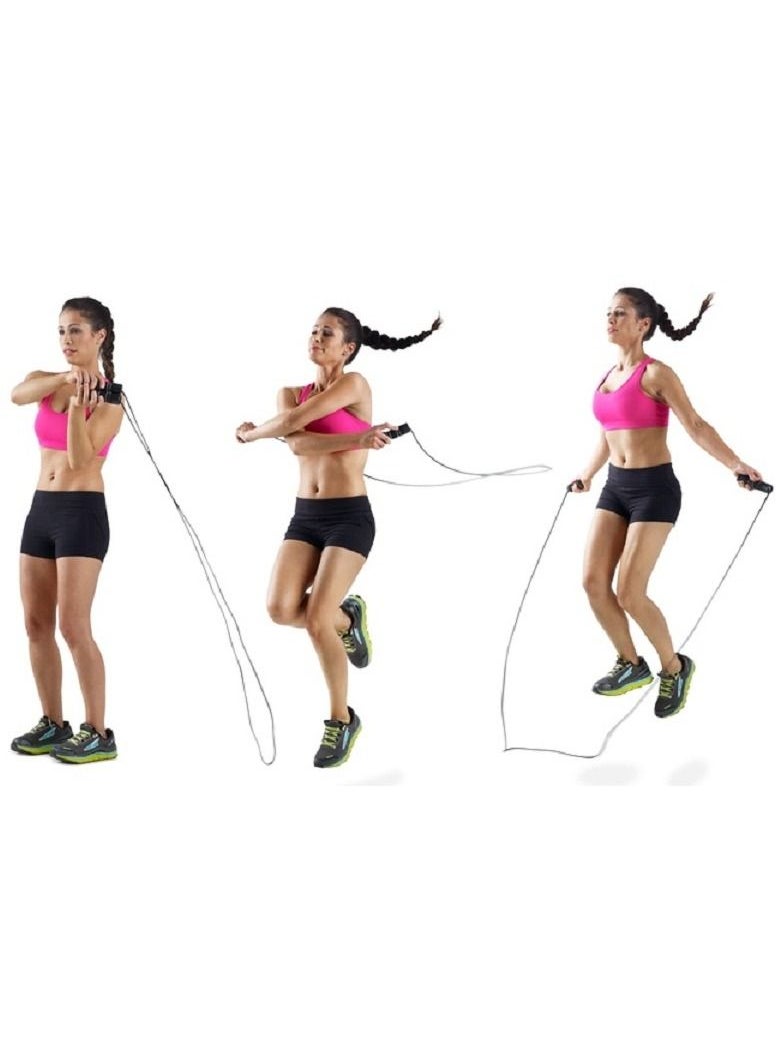 AngTop - AT0620 Adjustable Jump Rope With Bearing Foam Handles - Red/White - Image 1