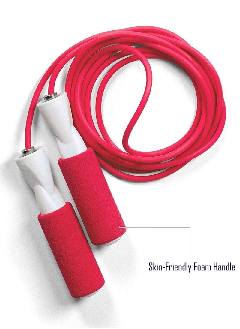 AngTop - AT0620 Adjustable Jump Rope With Bearing Foam Handles - Red/White - Image 1