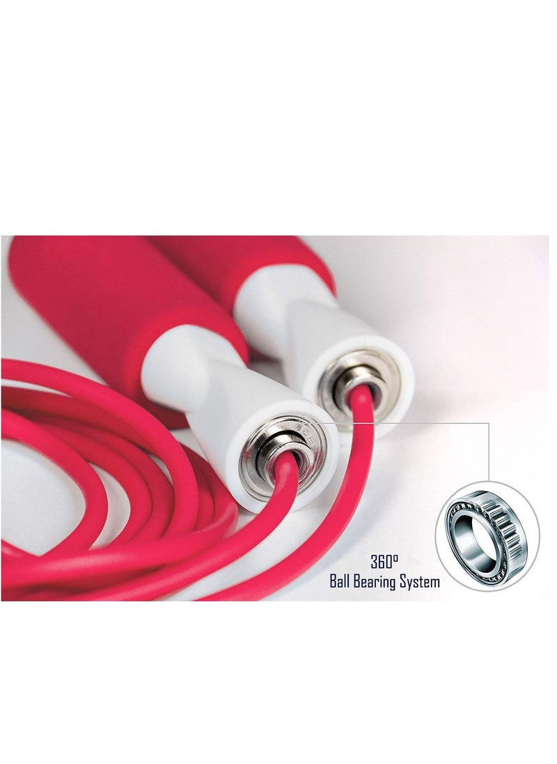 AngTop - AT0620 Adjustable Jump Rope With Bearing Foam Handles - Red/White - Image 1
