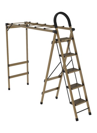 Lifestyle 5-Step Ladder & Clothes Drying Rack / Fold-Flat Storage / Sturdy Step Ladder / 90kg Load Capacity / 2-in-1 Versatile Design - Champagne - pzsku/Z45DA6E24449BFC2BA569Z/45/1746689488/dd5c0bda-2d97-4feb-892e-a5c81800dc85