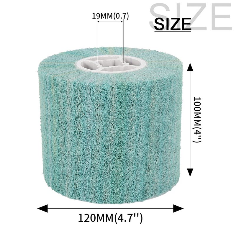 Baisiky 120x100x19mm Non-Woven Abrasive Wire Drawing Polishing Burnishing Wheel Flap Brush for Surface Treatment Stainless Steel, Aluminum, Copper, and More - 320 Grit - Image 2