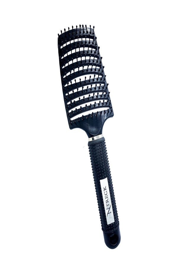 N Treck Venting Detangler Hair Scalp Massage Comb Hair Brush | With Solf Flexible Nylon Bristles | Suitable for All Hair Type for Men & Women | Pack of 1, Black - Image 2