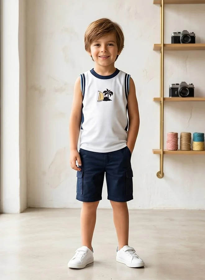 أطفال وأكثر Babies & More Toddler Boys Multicolor Sleeveless Vest