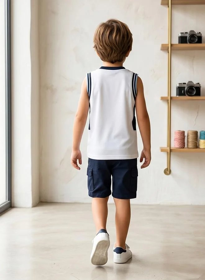 أطفال وأكثر Babies & More Toddler Boys Multicolor Sleeveless Vest